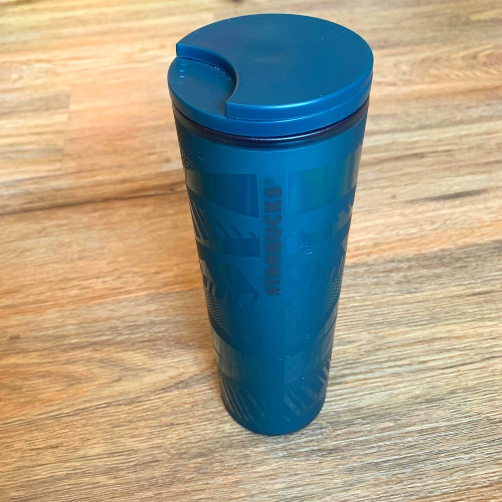 Starbucks 2021 Holiday Teal Green Soft Touch Ribbon 16 oz Tumbler
